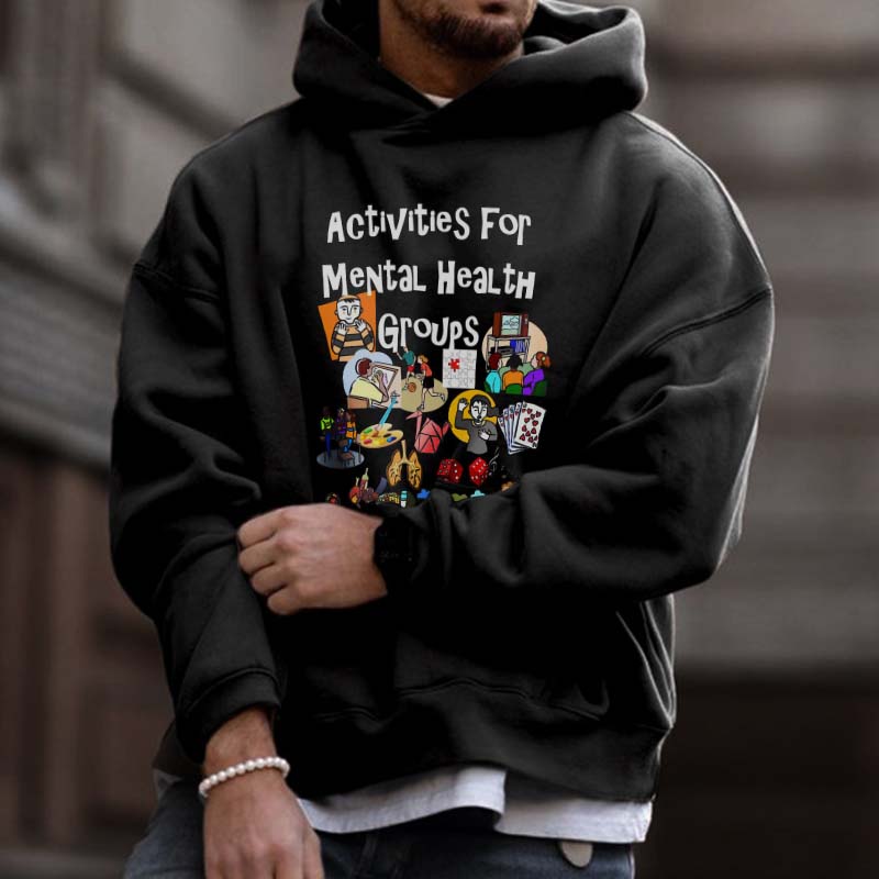 Mental Health Matters Graffiti Print Hoodie