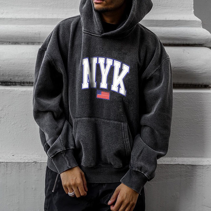 NYK Printed Washed Hoodie