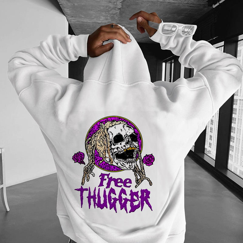 Skull Spider Print Hoodie