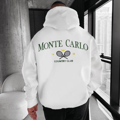 Simple Monte Carlo Print Long Sleeve Hoodie
