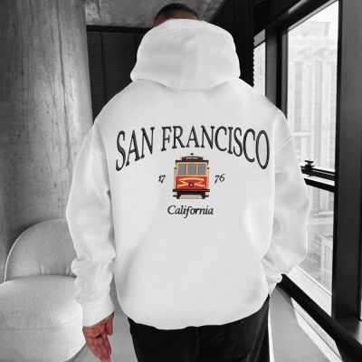 Simple San Francisco Print Long Sleeve Hoodie