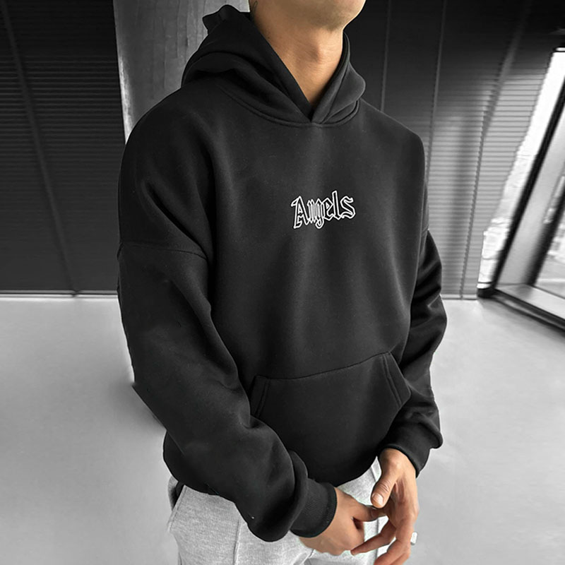 Oversize Angels Black Hoodie