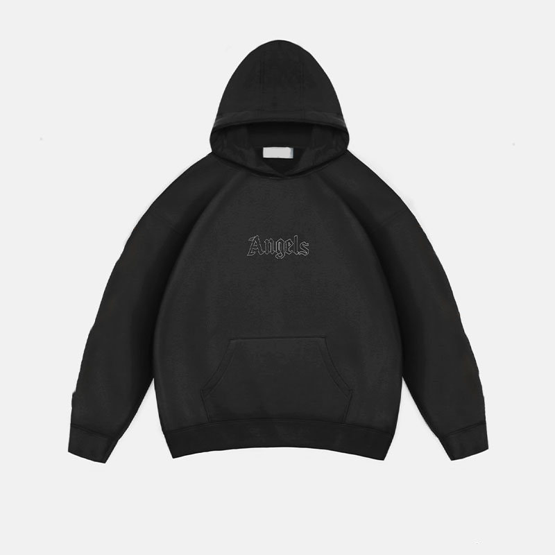 Oversize Angels Black Hoodie