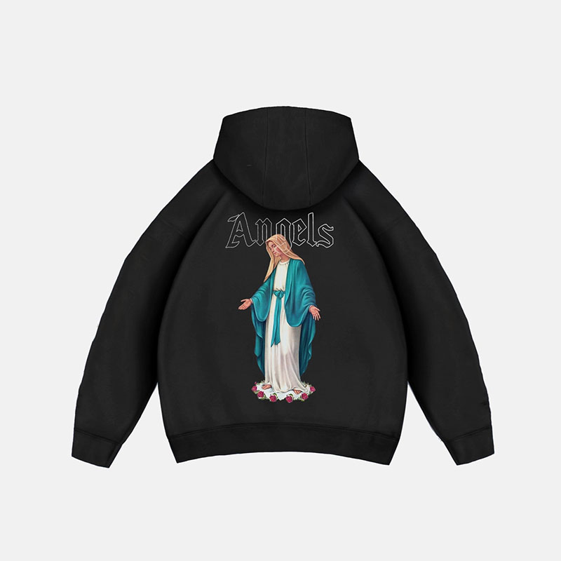 Oversize Angels Black Hoodie