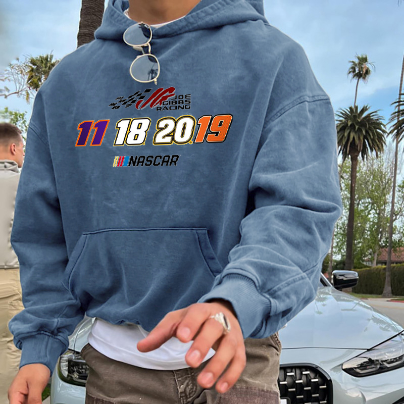 Nascar Print Washed Hoodie