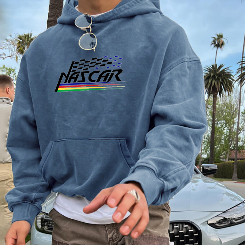 Nascar Print Washed Hoodie