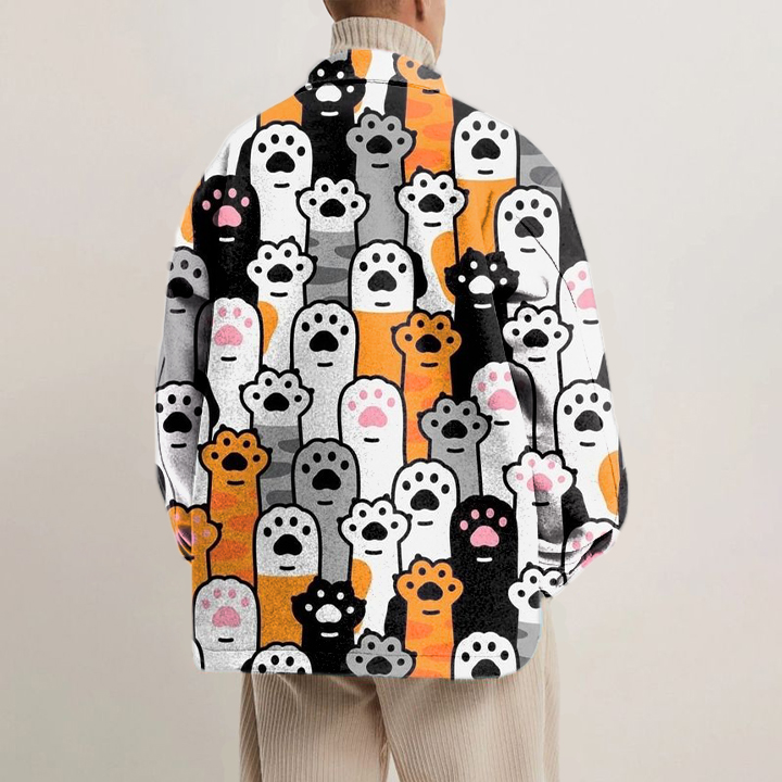 Cat Paw Print Shirt Jacket