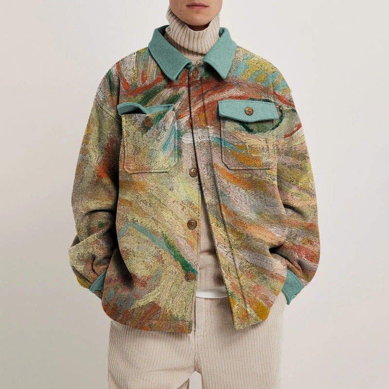 Van Gogh Eye Print Unisex Shirt Jacket