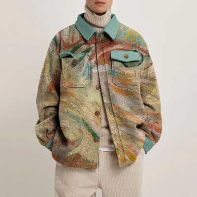 Van Gogh Eye Print Unisex Shirt Jacket