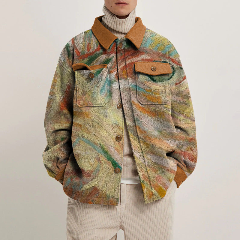 Van Gogh Eye Print Unisex Shirt Jacket