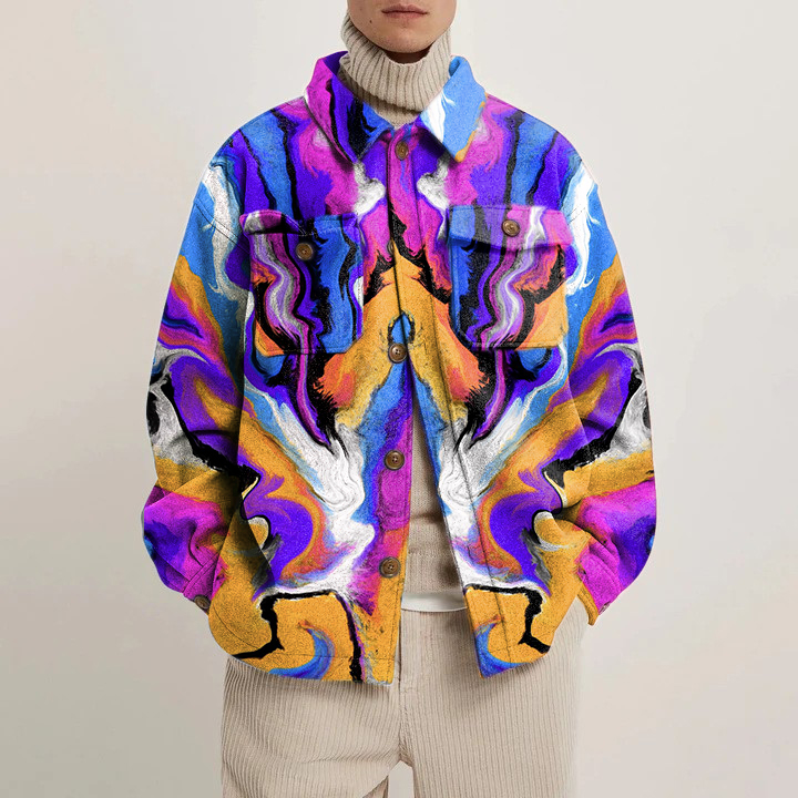 Fluid Render Printed Shirt Jacket