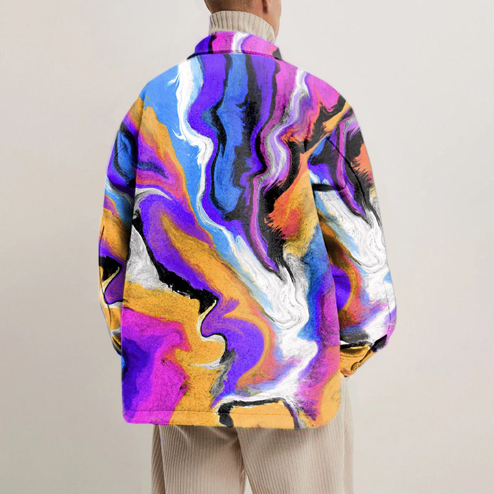 Fluid Render Printed Shirt Jacket