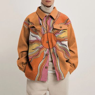 Sun Print Lapel Button Jacket