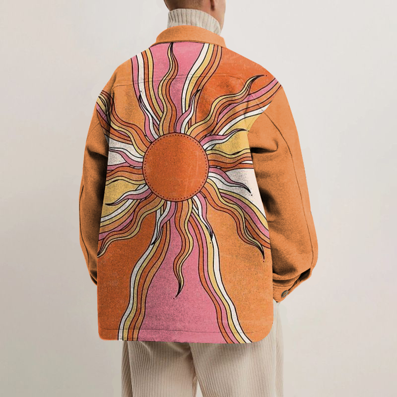 Sun Print Lapel Button Jacket