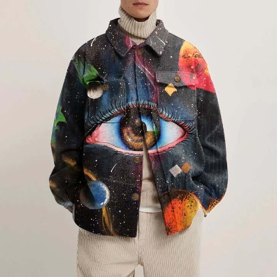 Cosmic Eye Print Shirt Jacket