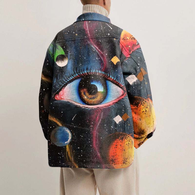 Cosmic Eye Print Shirt Jacket