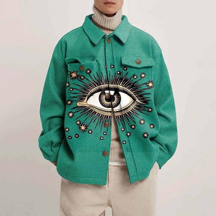 Eye of Horus Print Shirt Jacket