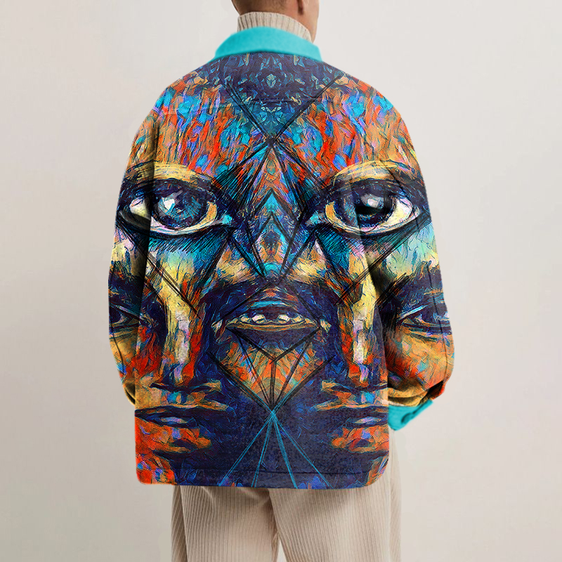 Unisex Print Color Eye Shirt Jacket