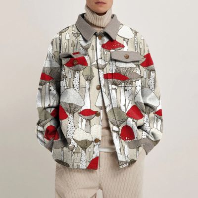 Unisex Colorful Mushroom Shirt Jacket