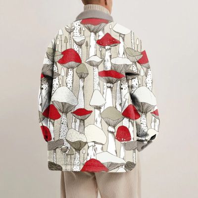 Unisex Colorful Mushroom Shirt Jacket