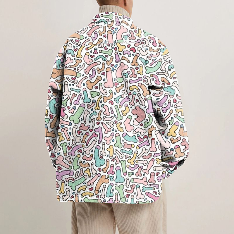 Unisex Multicolor Cocks Shirt Jacket