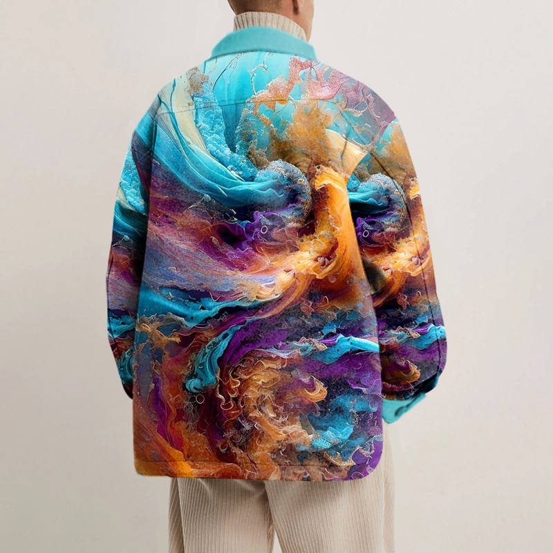 Unisex Cloud Print Shirt Jacket