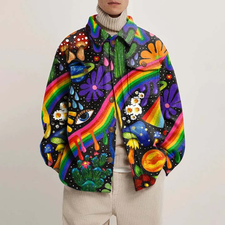 Rainbow Graffiti Shirt Jacket