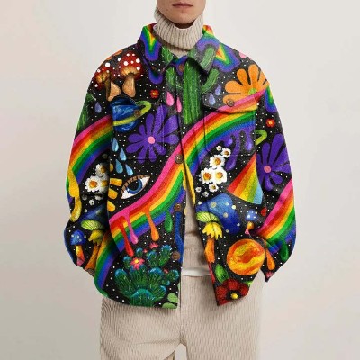 Rainbow Graffiti Shirt Jacket