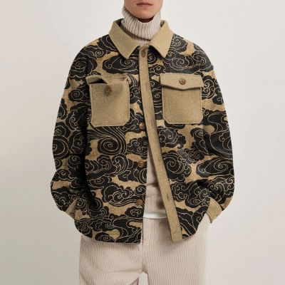 Unisex Ukiyoe Cloud Print Jacket