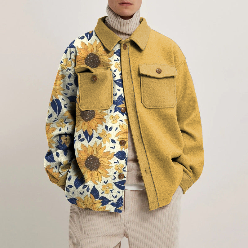 Unisex Sunflower Print Jacket