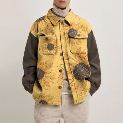 Unisex Sunflower Print Jacket