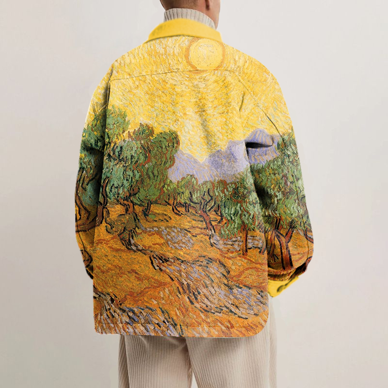 Landscape Print Unisex Shirt Jacket