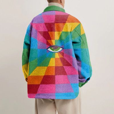 Rainbow Eyes Print Shirt Jacket