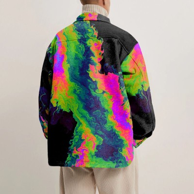 Colorful Rendering Pattern Shirt Jacket