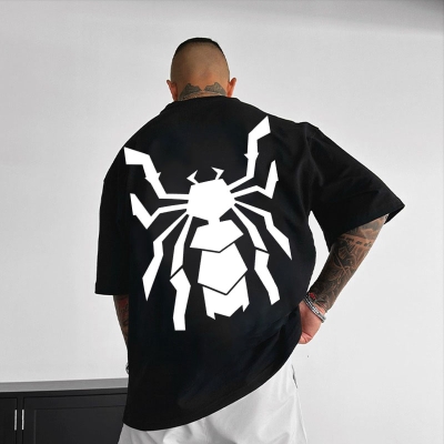 Spider Anime Print Short Sleeve T-shirt