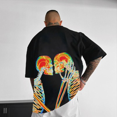 Unisex Skeleton Skull Print T-shirt