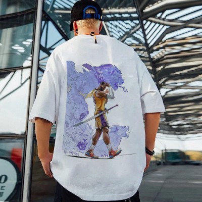 Basketball Star Printed Oversized Cotton T-Shirt