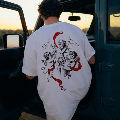 Retro Angel Print T-Shirt