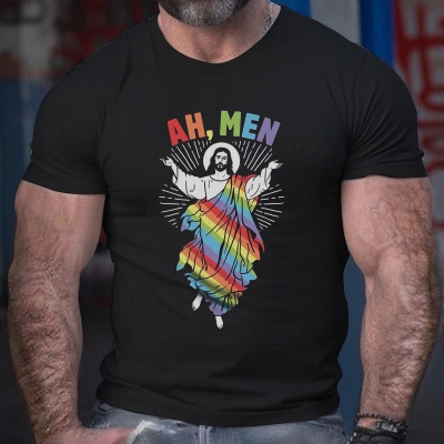Gay God Accepts You Printed T-shirt