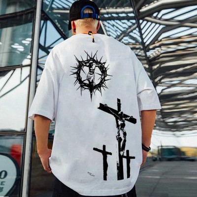 Digital Graffiti Print Cotton T-Shirt