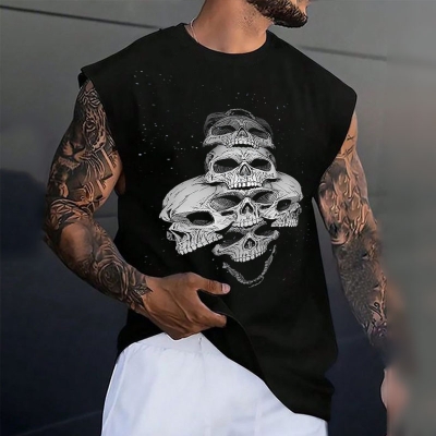 Cross Skull Print T-shirt