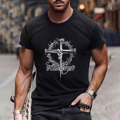 Thorns Cross Print T-shirt