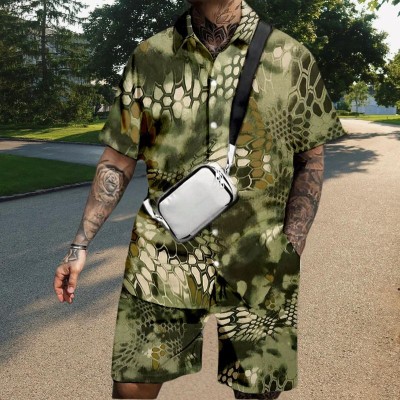 Snakeskin Camouflage Print  Casual Set