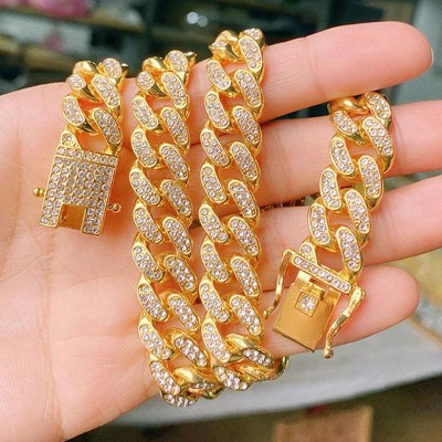13mm Miami Cuban Link Chain with Open Box Clasp