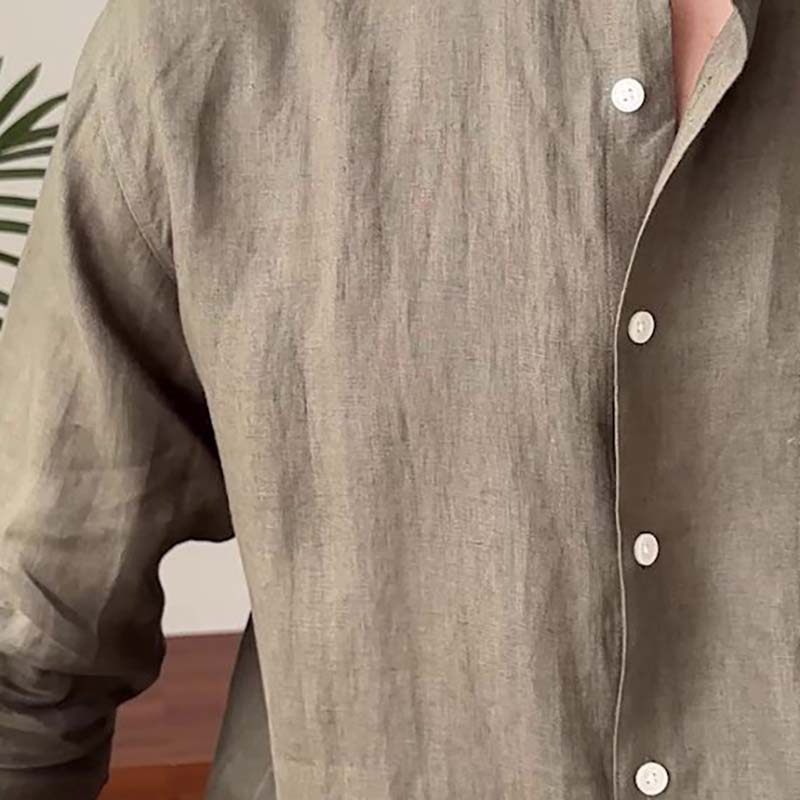 Casual Breathable Linen Long Sleeve Shirt