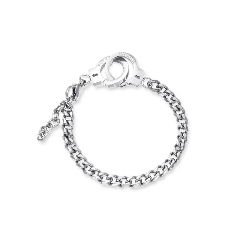 Handcuffs Cuban Bracelet in Silver for Women