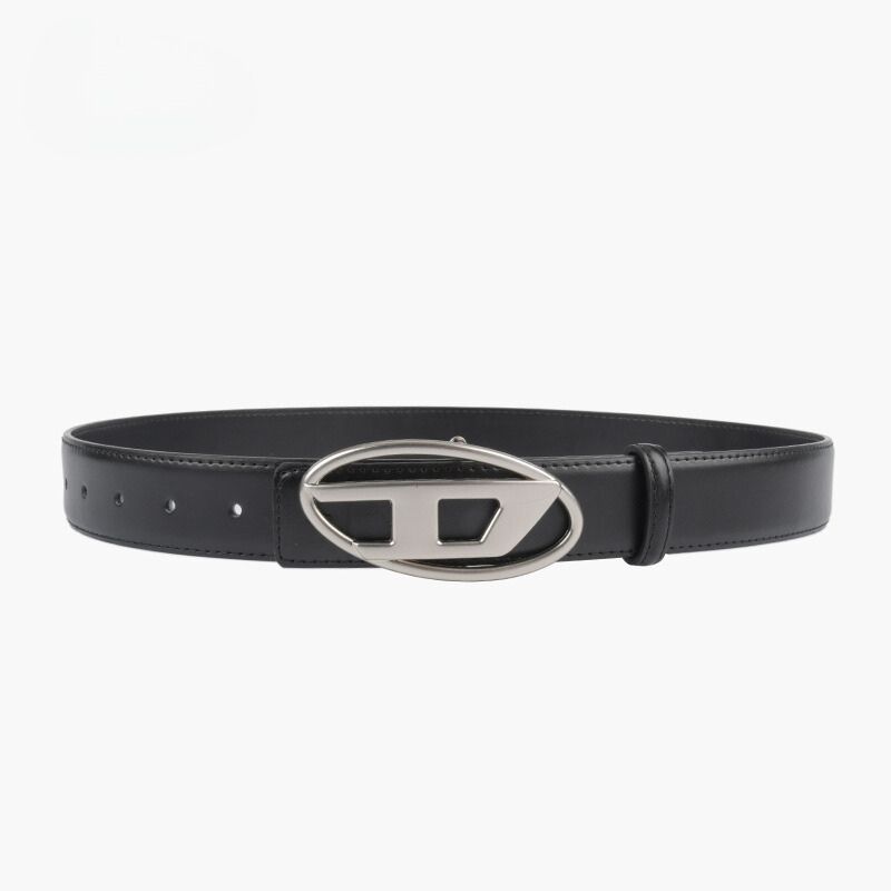 Trendy Metal Buckle Black Belt 111cm