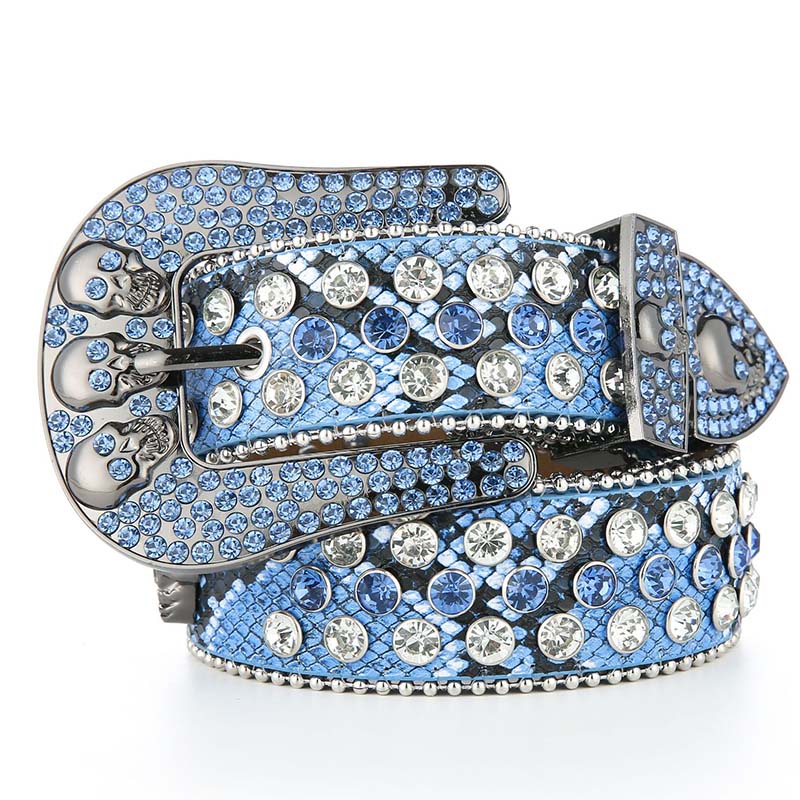 Fashionable Ghost Head Rhinestone Belt 115m