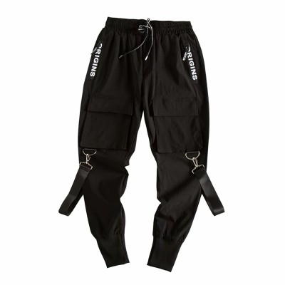 Black Pocket Cargo Casual Pants