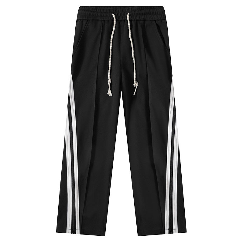 Hip Hop Double Zipper Striped Casual Track Pants